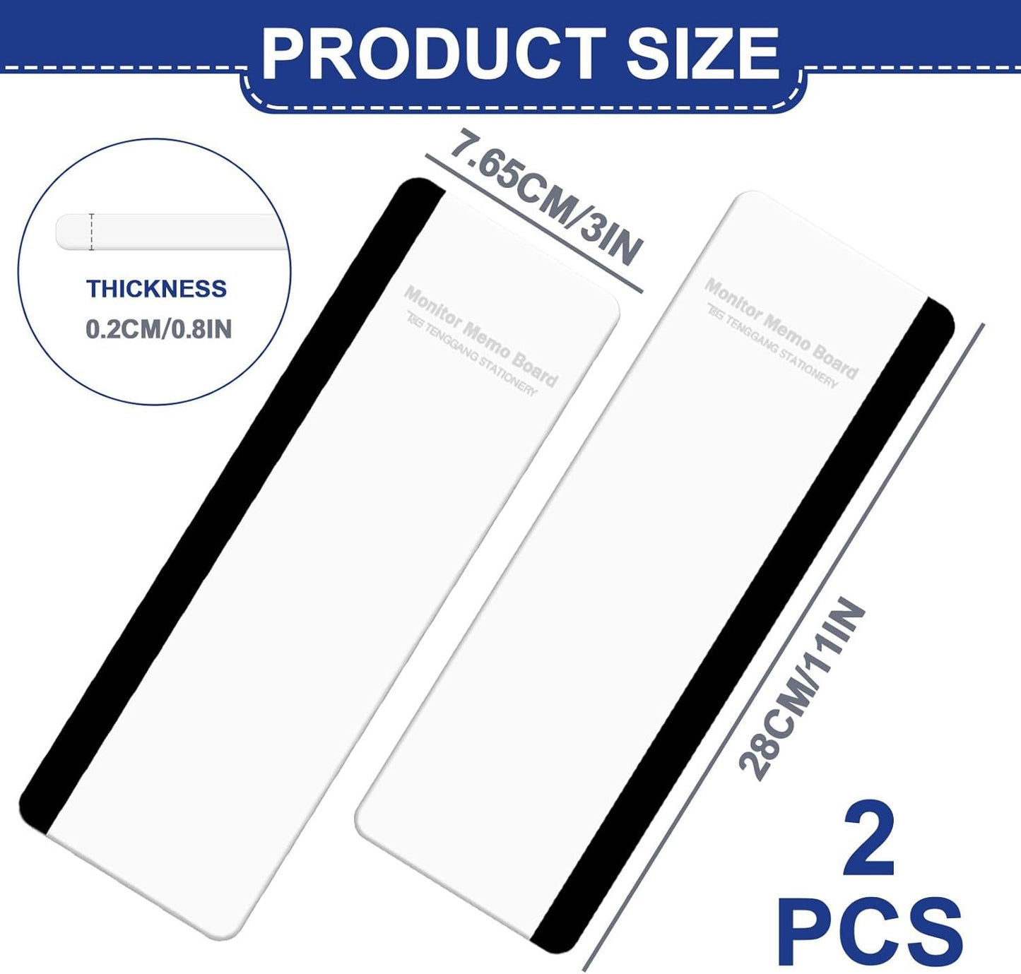 Sticky Monitor Memo Board, Memo Board for Computer Screen, Monitor Memo Boards for Computer, Acrylic Sticky Note Holder, Message Reminder Side Panel, Home Office Desktop Accessories (2)