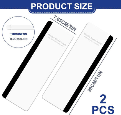 Sticky Monitor Memo Board, Memo Board for Computer Screen, Monitor Memo Boards for Computer, Acrylic Sticky Note Holder, Message Reminder Side Panel, Home Office Desktop Accessories (2)
