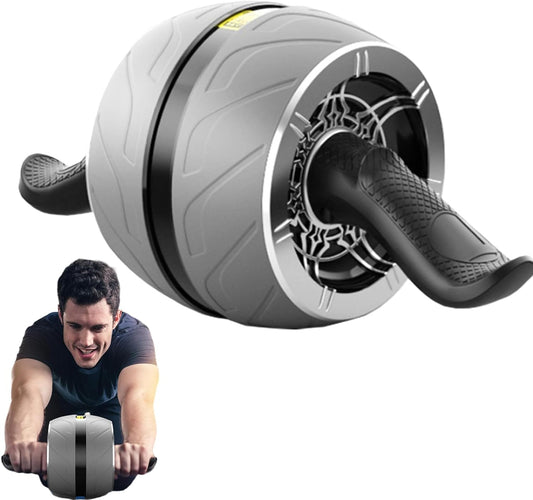 Automatic Rebound Ab Roller, Addominal Workout Trainer Wheel, Compact Fitness Gear, 37 x 16 x 13 cm per Home Gym, Apartment, Dorm, Travel Exercise and Core Strength Conveniently