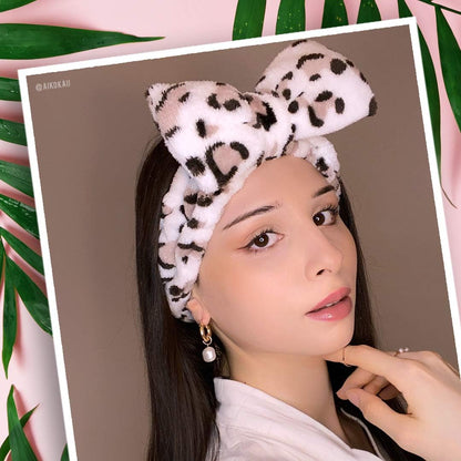 The Vintage Cosmetic Company Peggy Make-up Vintage Headband Hold Back Hair Soft and Comfy Leopard Print