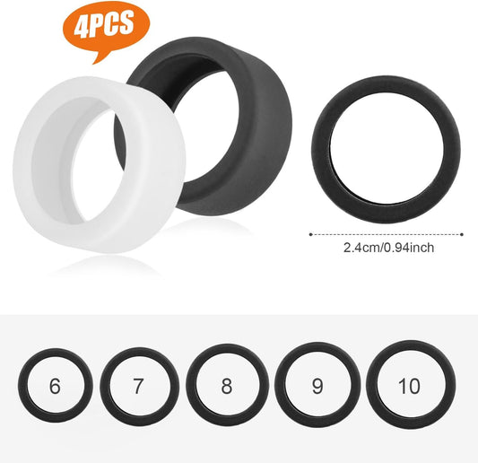 PEUTIER 4pcs Silicone Ring Cover Compatible with Oura Ring Gen 3, Round Ring Case Elastic Ring Protection Smart Ring Protector Sleeve Accessories for Oura Ring Working Out (S for 6/7/8/9/10)