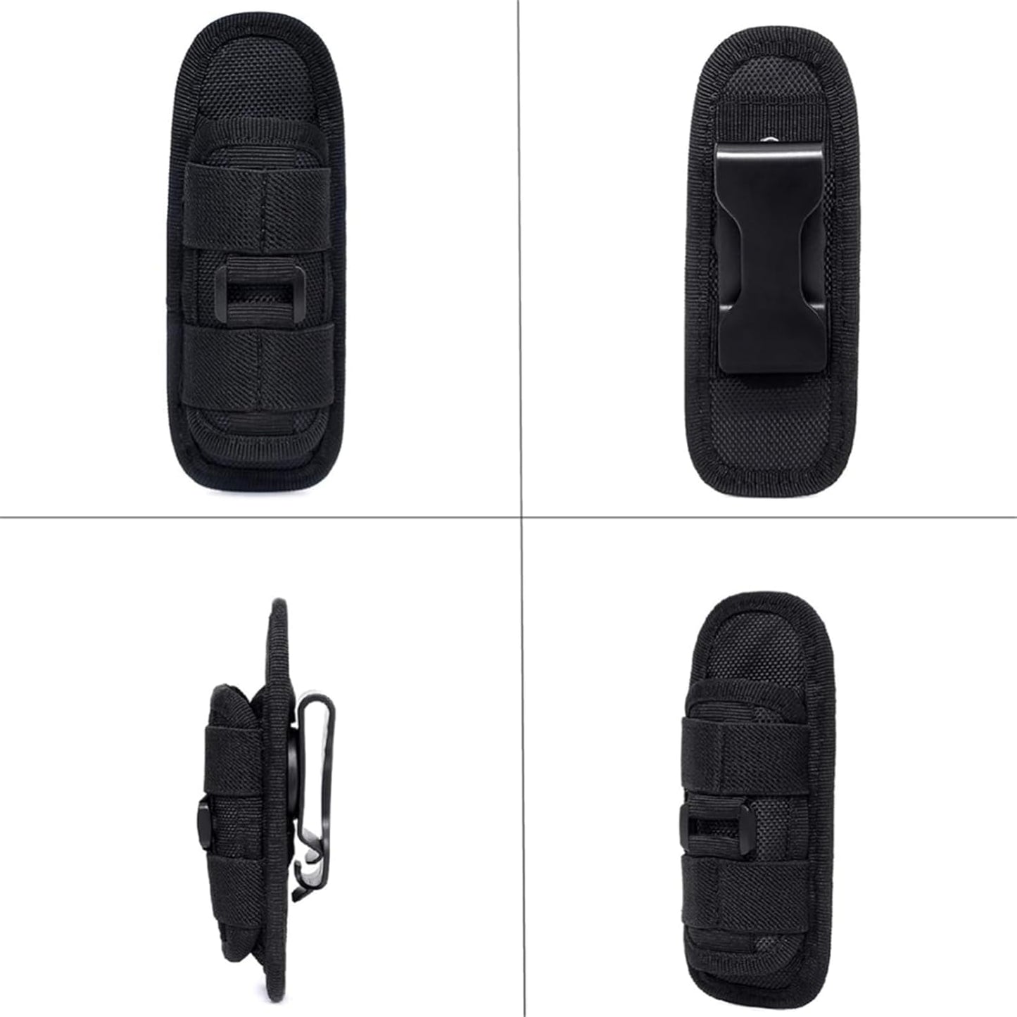 CHGEO Tactical Flashlight Pouch Holster: 360° Rotatable Holder with Carabiner Reel Clip - A Must-Have for Outdoor Camping, Hiking, and Tactical Gear