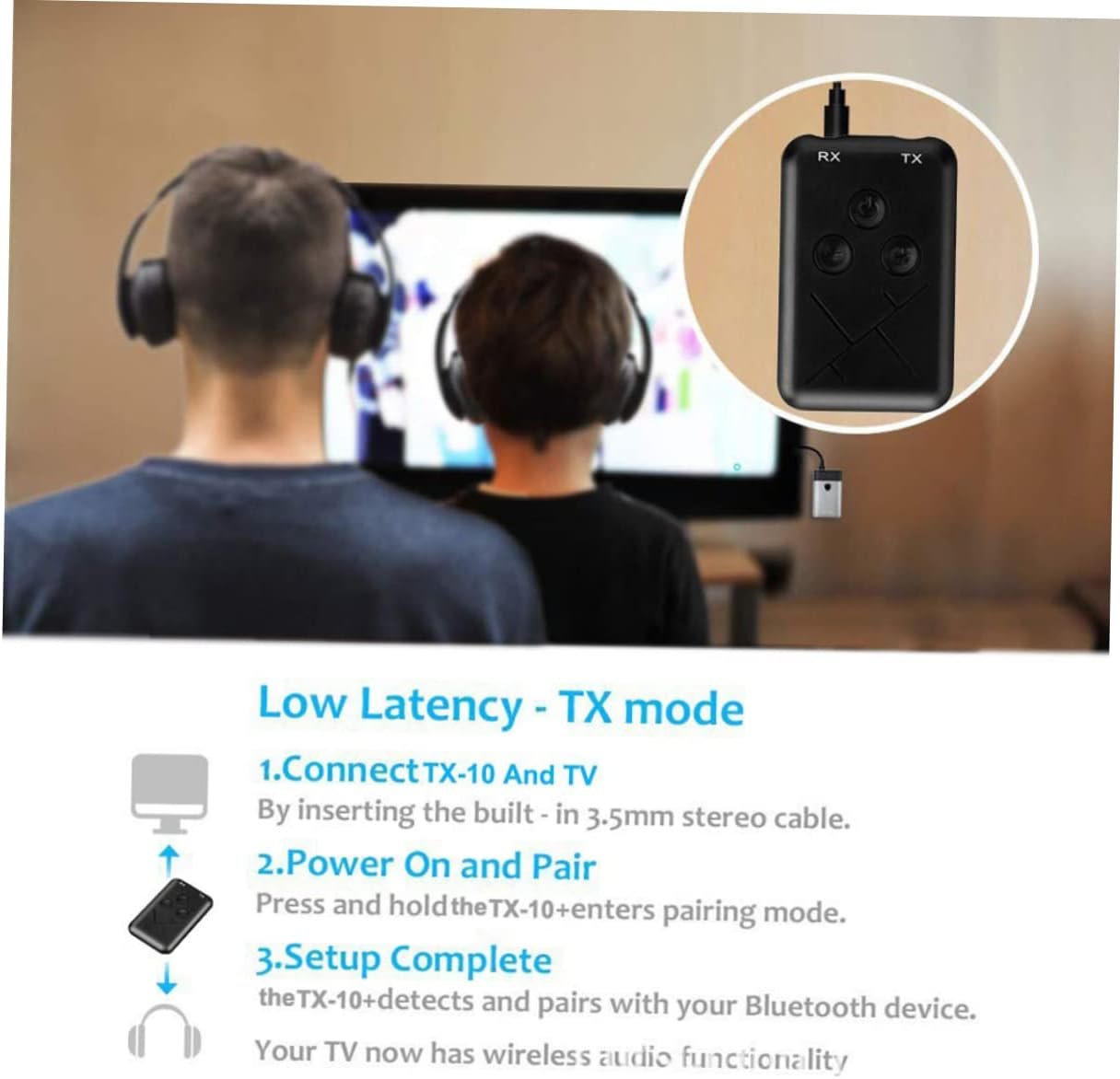 ARTIBETTER Bt101 2-in-1 Audio Transmitter Receiver Auto-Search Memory Connection for Gaming Entertainment