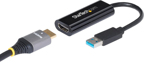 StarTech.com USB 3.0 to HDMI Adapter - 1080p (1920x1200) - Slim/Compact USB Type-A to HDMI Display Adapter Converter for Monitor - External Video & Graphics Card - Black - Windows Only (USB32HDES)
