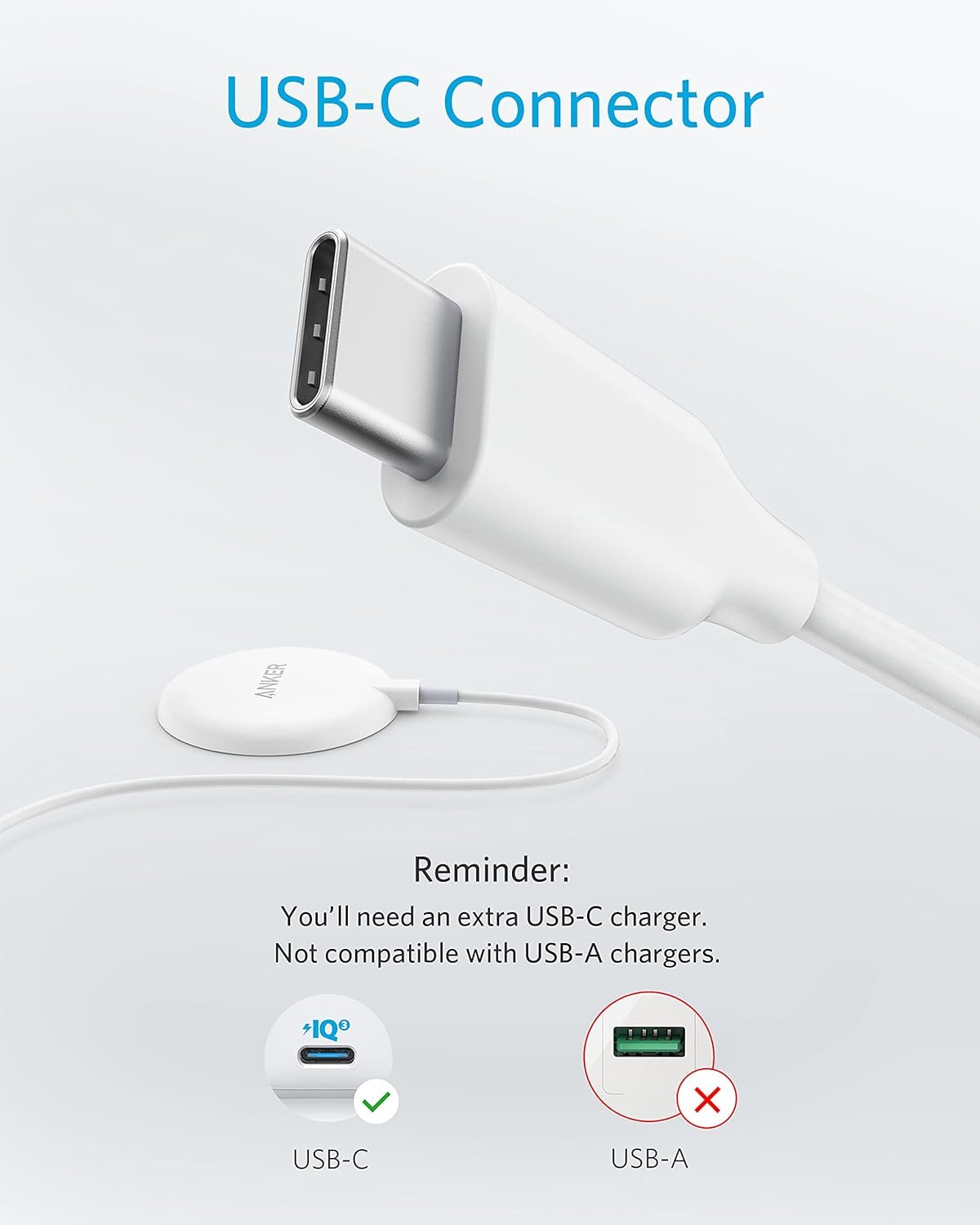 Anker PowerWave Magnetic Wireless Chargers 5 ft Built-in USB-C cable, compatible with Magsafe for iPhone 16/15/14/13 series