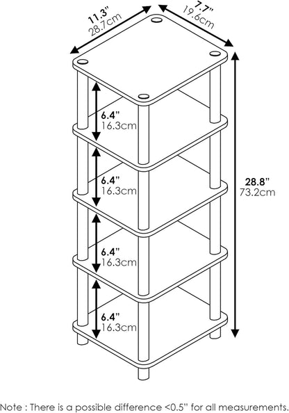 FURINNO LAci 4-Bins System Rack, Oak/Black/Light Brown