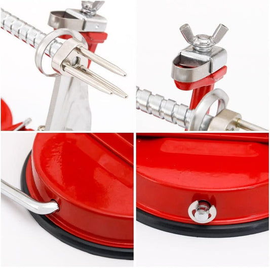 LEDLabs Kitchen Tool Apple Peeler Slinky Machine Fruit Cutter Slicer Corer 3 in 1 Red Professional Fruit & Vegetable Peeler for Apples, Pears, Potatoes