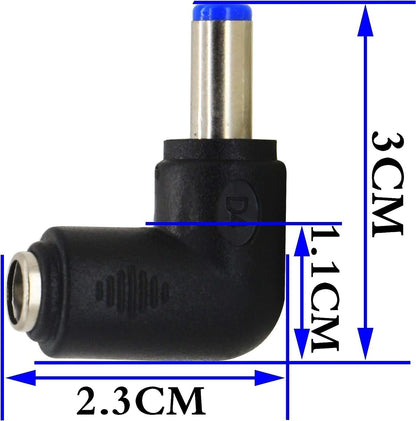 zdyCGTime 90 Degree Angle DC5.5x2.1mm Male to Female Adapter 5 Volt DC Barrel Power Jack Charging Cable Connector for Tablet (DC5.5x2.1mm)(2pack)