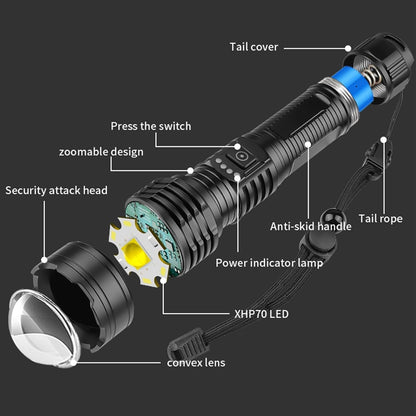 Chasinglee 990,000 Lumens Rechargeable LED Flashlight - Super Bright Tactical Flashlight with Type-C Charging, 5 Modes, IPX5 Waterproof - Ideal for Camping, Hiking, Emergencies