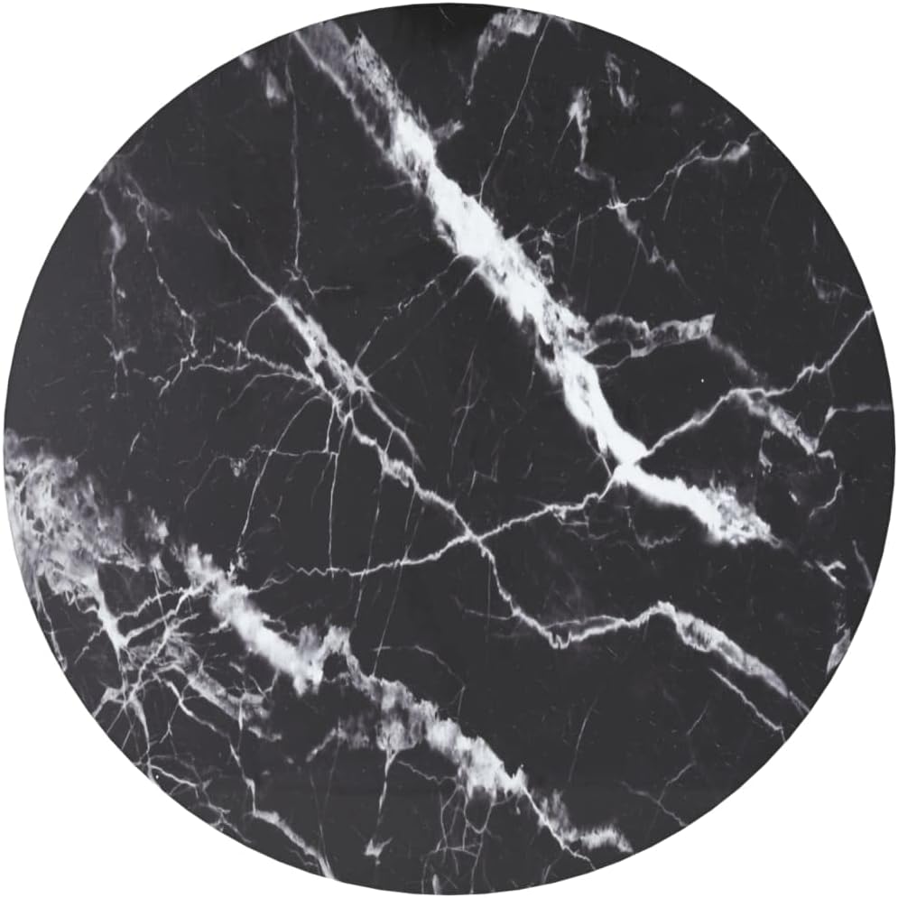 40 cm Black Marble Design Tempered Glass Tabletop - Ideal for Dining Tavoli, Coffee Tables, Garden Tables - Sicuro, durevole, Stylish & Modern Desktop Surface