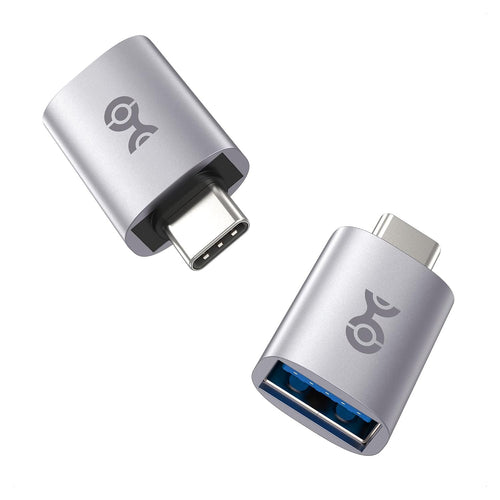 Cable Matters 2-Pack 10Gbps USB C to USB Adapter, USB-C Male to USB-A Female Adapter for High-Speed Data Transferring & Fast Charging, Reversible USB-C Port