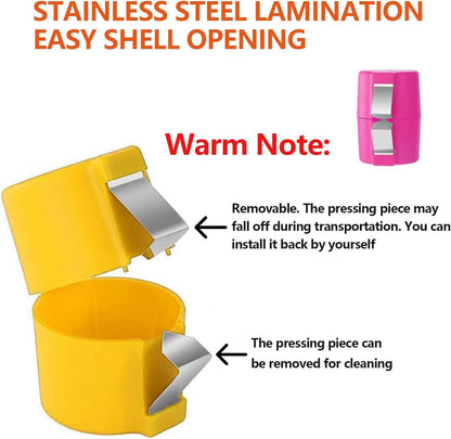FOTN 3Pcs Egg Shell Opener, Egg Opener Tool, Egg Cracker Separator, Egg Peeler, Kitchen Gadgets for Cooking Camping (Orange, Pink, Yellow)