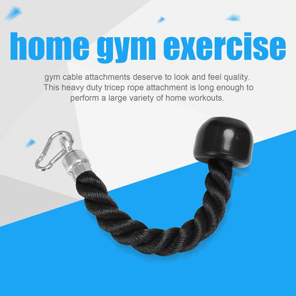 Oidnvay Heavy Duty Tricep Pull Down Single Rope with Snap Hook, Fitness Attachment Cable Machine Pulldown Rope Gym