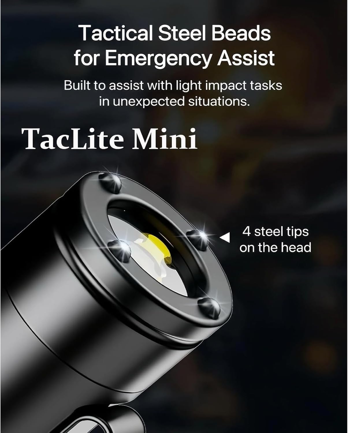 Taclite Mini – The Ultimate Everyday Micro Tool, Flashlights High Lumens Rechargeable, Rechargeable LED Magnetic Super Bright Tactical Flashlight, Waterproof, 3 Brightness(Black+Silver)