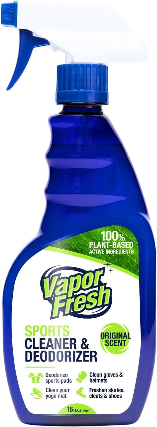 Vapor Fresh Sports Cleaner and Deodorizer, 16 Fl Oz, Hockey and Sports Gear Odor Eliminator, Boxing Glove Deodorizer, Gym Equipment Spray, Natural and Plant Based (1-Pack)