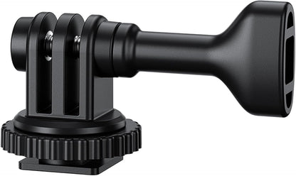 JJC 2-in-1 Tripod Mount & Hot Shoe Camera Mount Adapter for GoPro Go Pro Hero 13 12 11 10 9 8, DJI Osmo Action 5 4 3 & More Action Camera on 1/4"-20 Tripod or Canon Nikon Fujifilm DSLR Camera