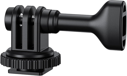 JJC 2-in-1 Tripod Mount & Hot Shoe Camera Mount Adapter for GoPro Go Pro Hero 13 12 11 10 9 8, DJI Osmo Action 5 4 3 & More Action Camera on 1/4"-20 Tripod or Canon Nikon Fujifilm DSLR Camera