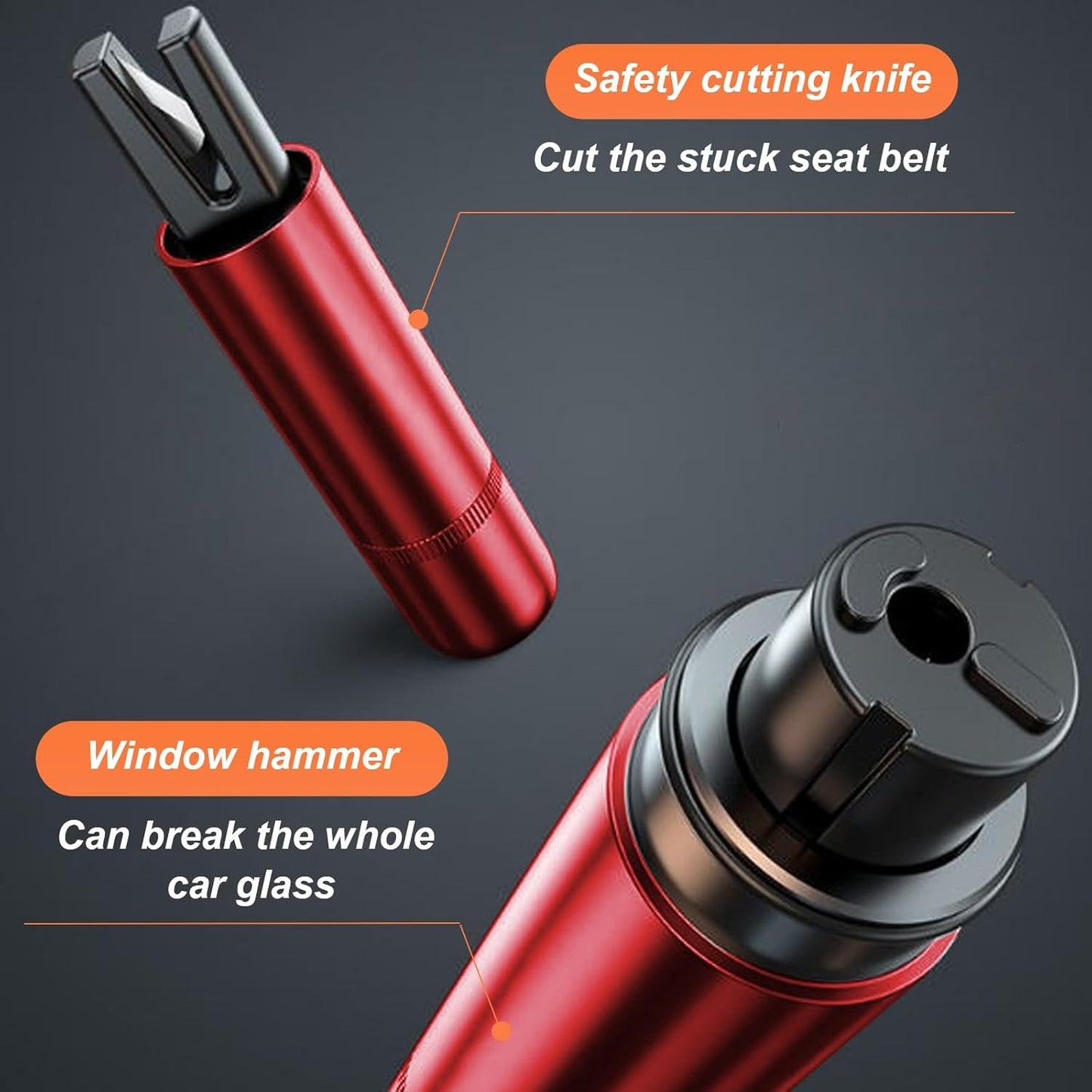2 Pack Car Safety Hammer, Emergency Escape Tool One Second Window Breaker, Cutter Car Glass Breaker Life-Saving Emergency Artifact