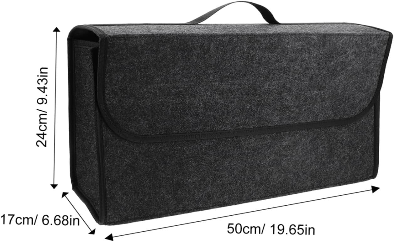 Gatuida Collapsible Car Trunk Organizer with Lid Felt Storage Box for Suv Auto Trunk Organizer with Multiple Compartments for Groceries and Tools Stylish Design