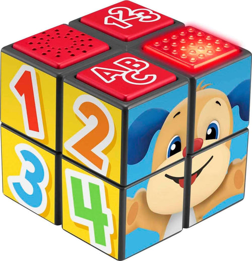 Fisher-Price Baby Learning Toy with Lights Music and Fine Motor Activities, Laugh & Learn Puppyâ€™s Activity Cube UK English Versionâ€‹â€‹