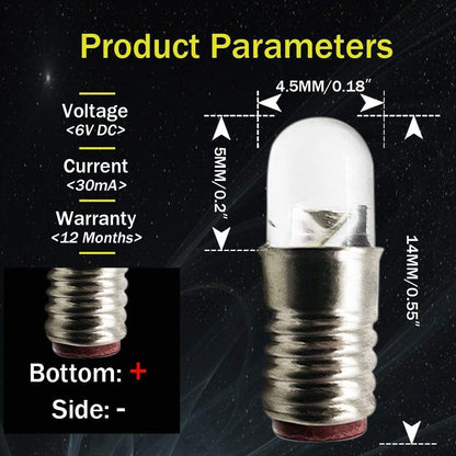 Ruiandsion E5 LED Bulb Warm White 5V 6V E5 E5.5 Screw Base LED Bulb Upgrade for Modle Train Lights(Pack of 4)