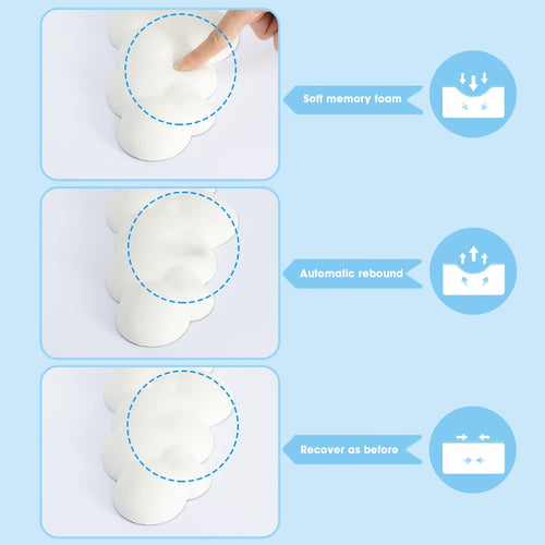 MANBASNAKE Cloud Mouse Pad Wrist Support Keyboard Wrist Rest Set with Ergonomic Memory Foam,Non-Slip Base,Cloud Coasters for Home,Office,Laptop,Desktop Computer,Easy Typing Pain Relief- White