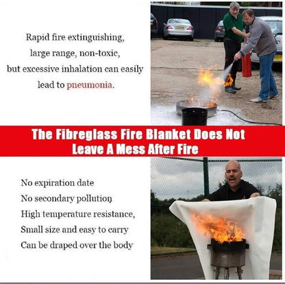 Emergency Fire Blankets for Home and Kitchen - Fire Retardant Blankets Suppression Blanket Flame Retardant Protection&Heat Insulation Design for Kitchen Stove Office Fireplace Car (39.3X 39.3inch)