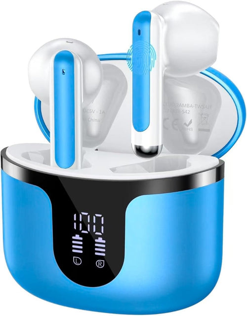 BHNYBWUL Wireless Earbuds, Bluetooth 5.3 Earbuds Stereo Blue