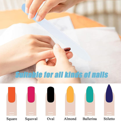3 Pack Crystal Glass Nail File,H HOME-MART Nail Care Crystals Glass Nail Files in Cheeky Colors,Fingernail File for Manicure,Nail Strengthener hardener,Nails Buffer for Natural and Acrylic Nail filer