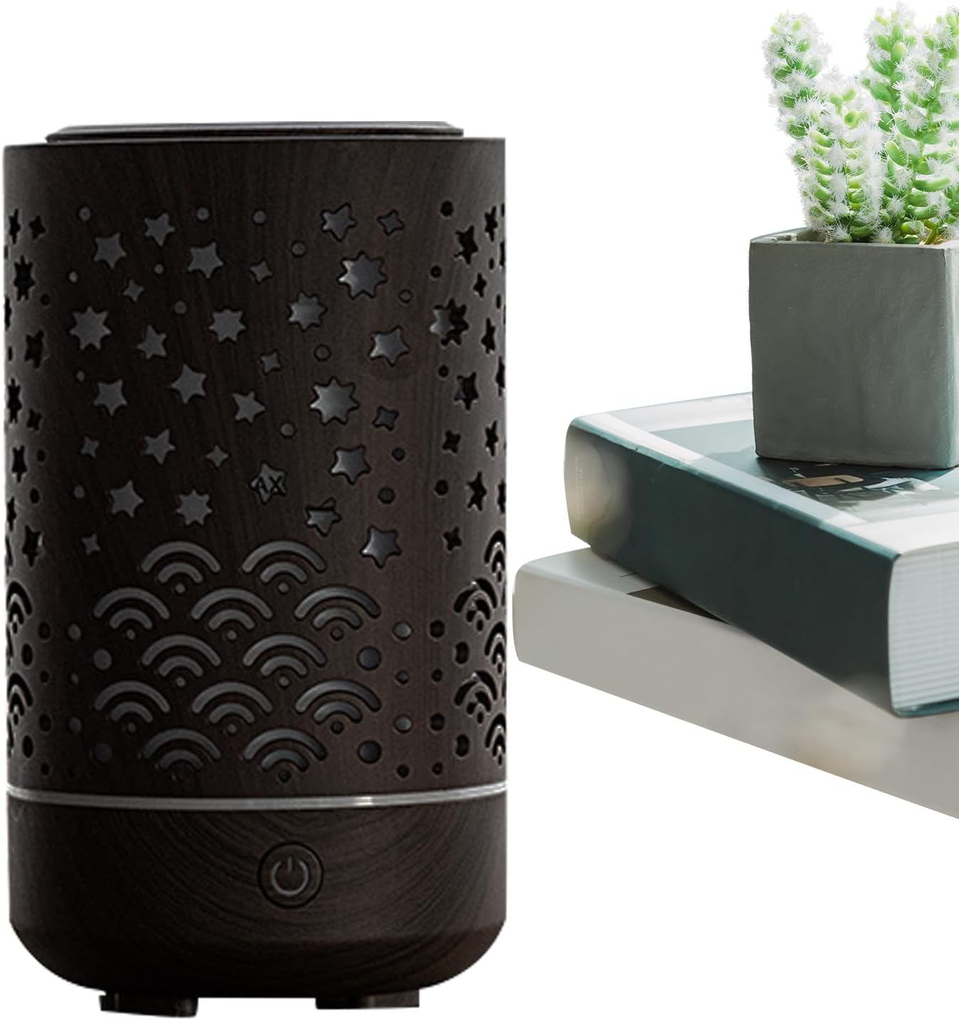 Oil Diffuser, Small Aroma umidificatore, 4-in-1 Multifunctional Design, Automatic Mist Fragrance Control, 7.01x3.94x3.94 pollici, Compact Ideal for Hotel, Kitchen, and Workplace Use