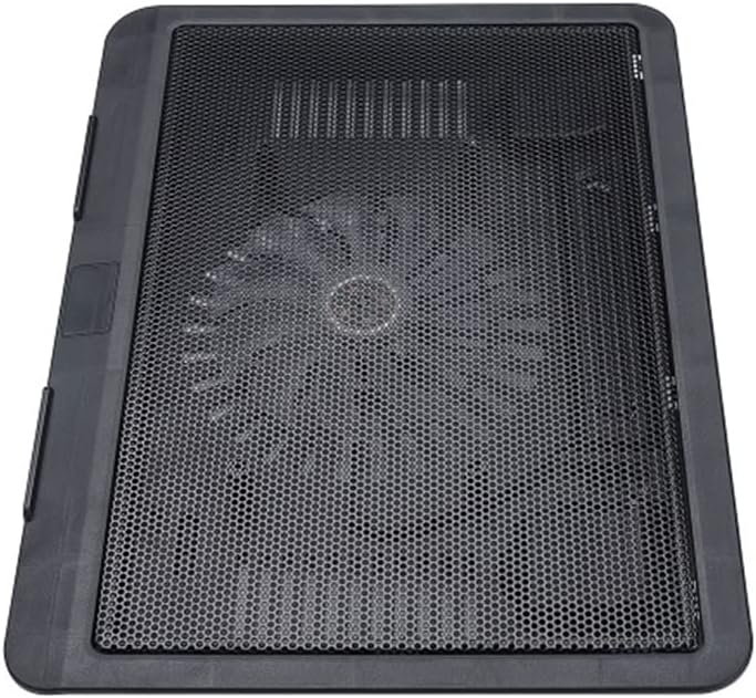 Tuperoymse Laptop Fan Cooling Pad with Big Fans, Portable Laptop Cooling Fan with 2 in 1 USB Port, Blue LED Light, Adjustable Stand