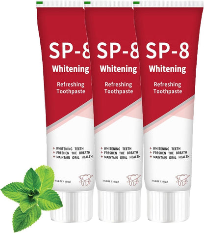 SP-8 Probiotic Toothpaste, SP-8 Ultra Whitening Toothpaste, Fresh Breath, Deep Cleaning Care Toothpaste, Oral Care, 3 PCS