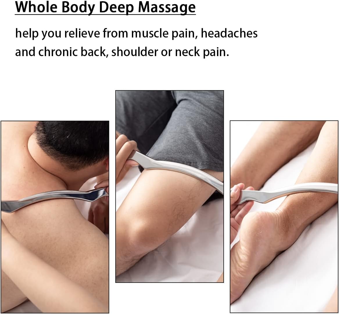 Allshow Gua Sha Scraping Massage Tool, REALLYGOOD IASTM Tools, Long Bar Tool for Large Muscles, Great Soft Tissue Mobilization Tool, 13.5 inch Long (A)