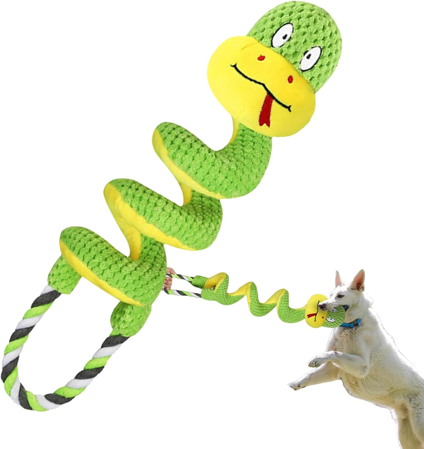 Fbinys Dog Squeaky Toy, Tug of War Rope, Crinkle Plush Texture, Interactive Chew Companion, Teething Pet Toys, Ideal for Small Dogs Indoor Outdoor Play and Puppy Training Fun, 40cm