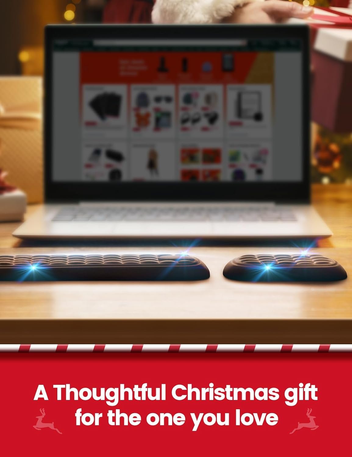 ENUSUNG Keyboard Wrist Rest Gel Memory Foam Wrist Rest Set for Keyboard and Mouse, Ergonomic Wrist Pad Support for Office, Gaming, Computer, Laptop, Mac - Black