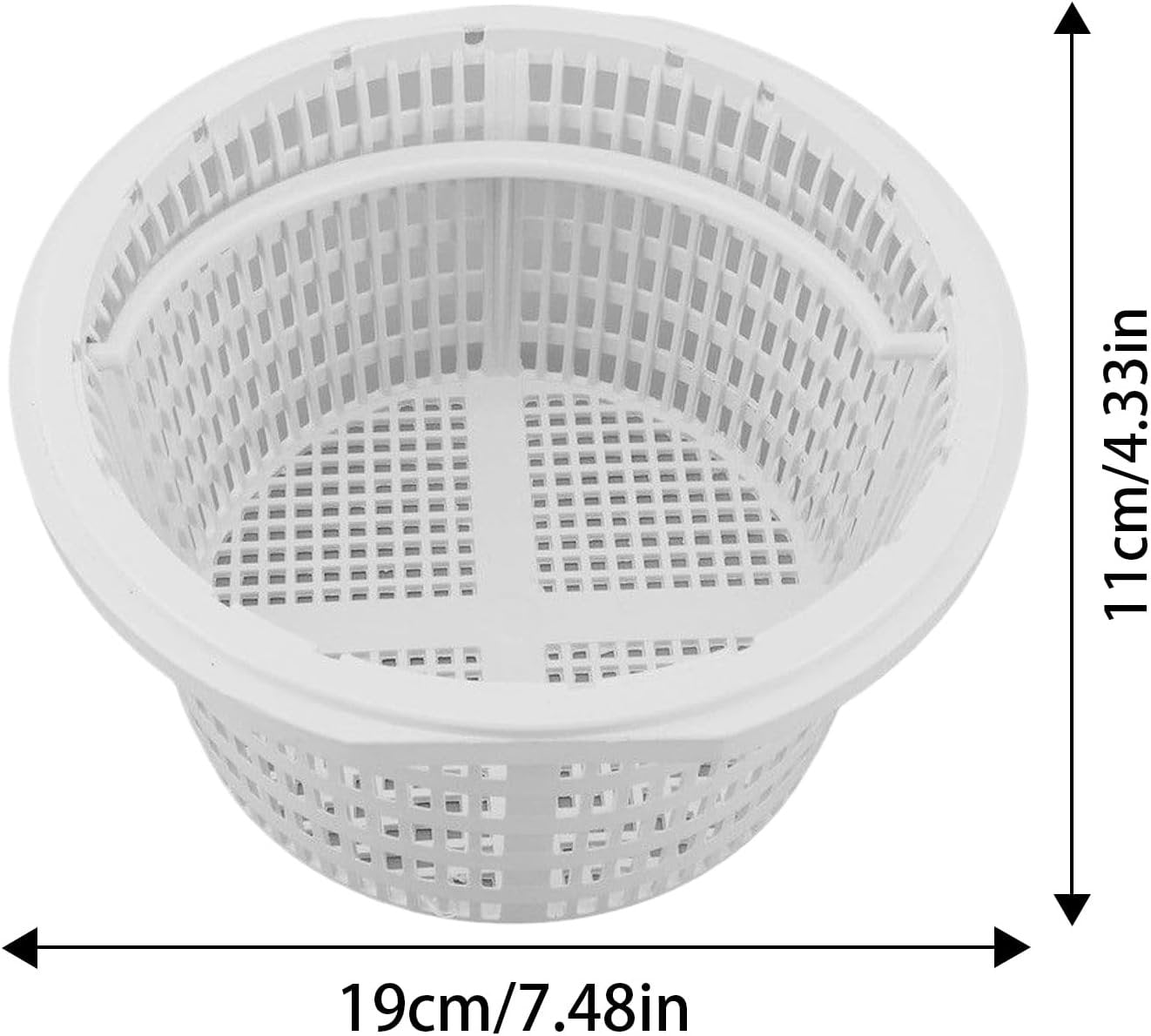 Skimmer Basket, 8-inch Pool Basket Plas-tic Po ol Filter Basket, Univ ersal Skimmer Basketry,Replacement Pond Accessory Skimmer Basketry Strong abs Material with Handle for Swimming Ponds, Spas