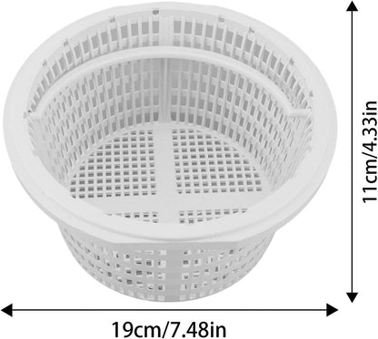 Skimmer Basket, 8-inch Pool Basket Plas-tic Po ol Filter Basket, Univ ersal Skimmer Basketry,Replacement Pond Accessory Skimmer Basketry Strong abs Material with Handle for Swimming Ponds, Spas