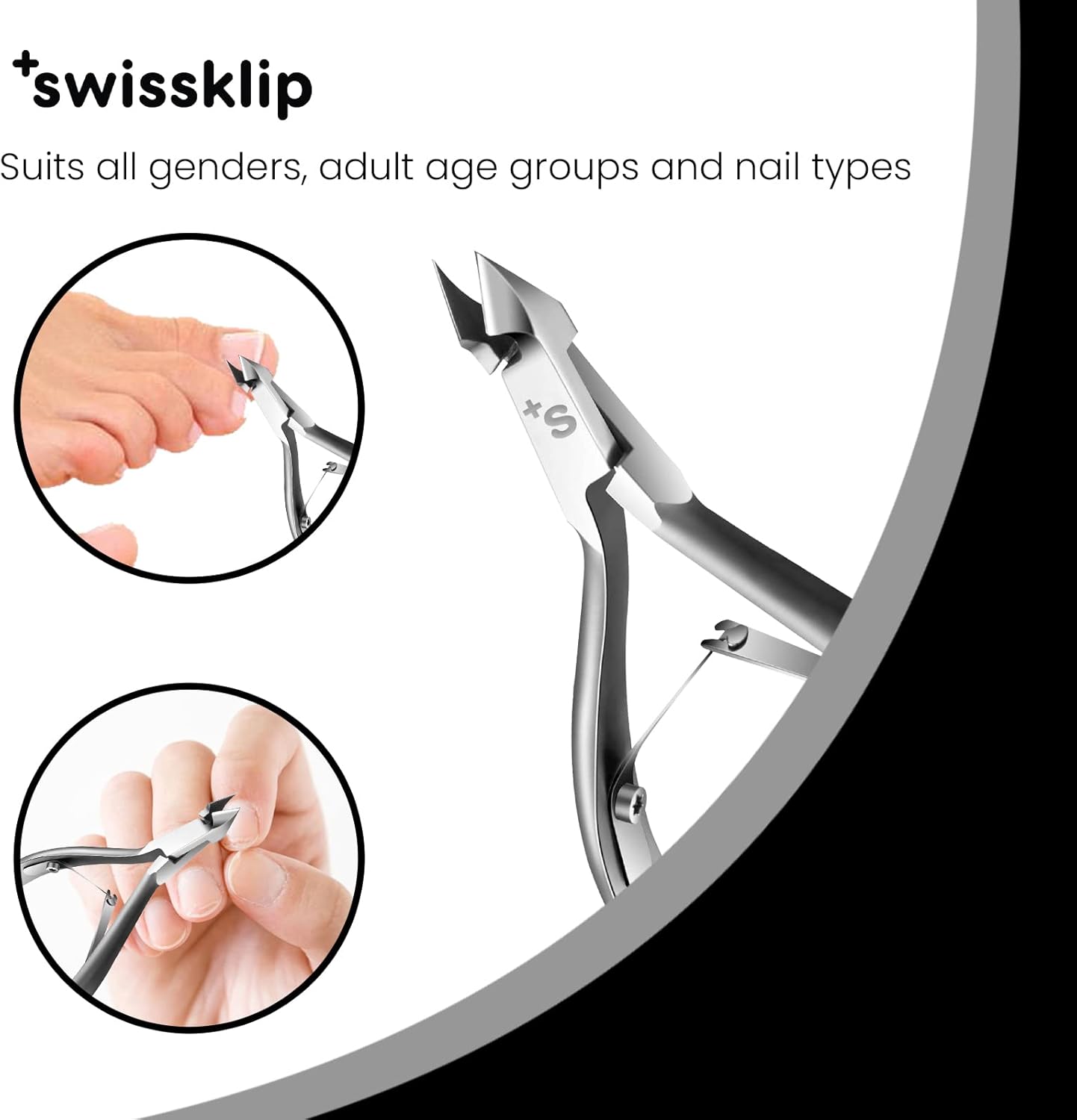 Swissklip Cuticle Trimmer, Cuticle Remover, White Elephant gifts, Cuticle Nippers, Cuticle Cutter, Nail Nipper used along with Cuticle Pusher Tool, Cuticle Clippers, Nail Cuticle Trimmer