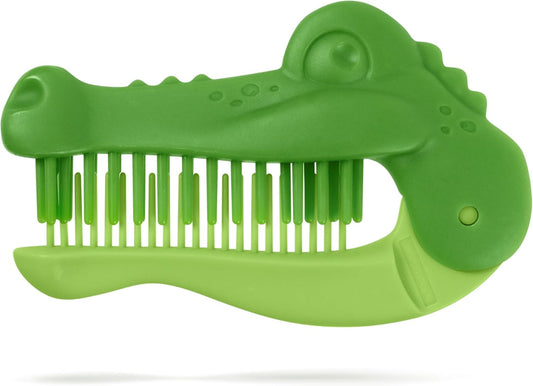 Genuine Fred REPSTYLE Crocodile Folding Brush and Comb, Fun Crocodile or Alligator Design, Hair Care Tool and Detangling Comb, Great for Travel and Diaper Bags, Fun Gift and Stocking Stuffer