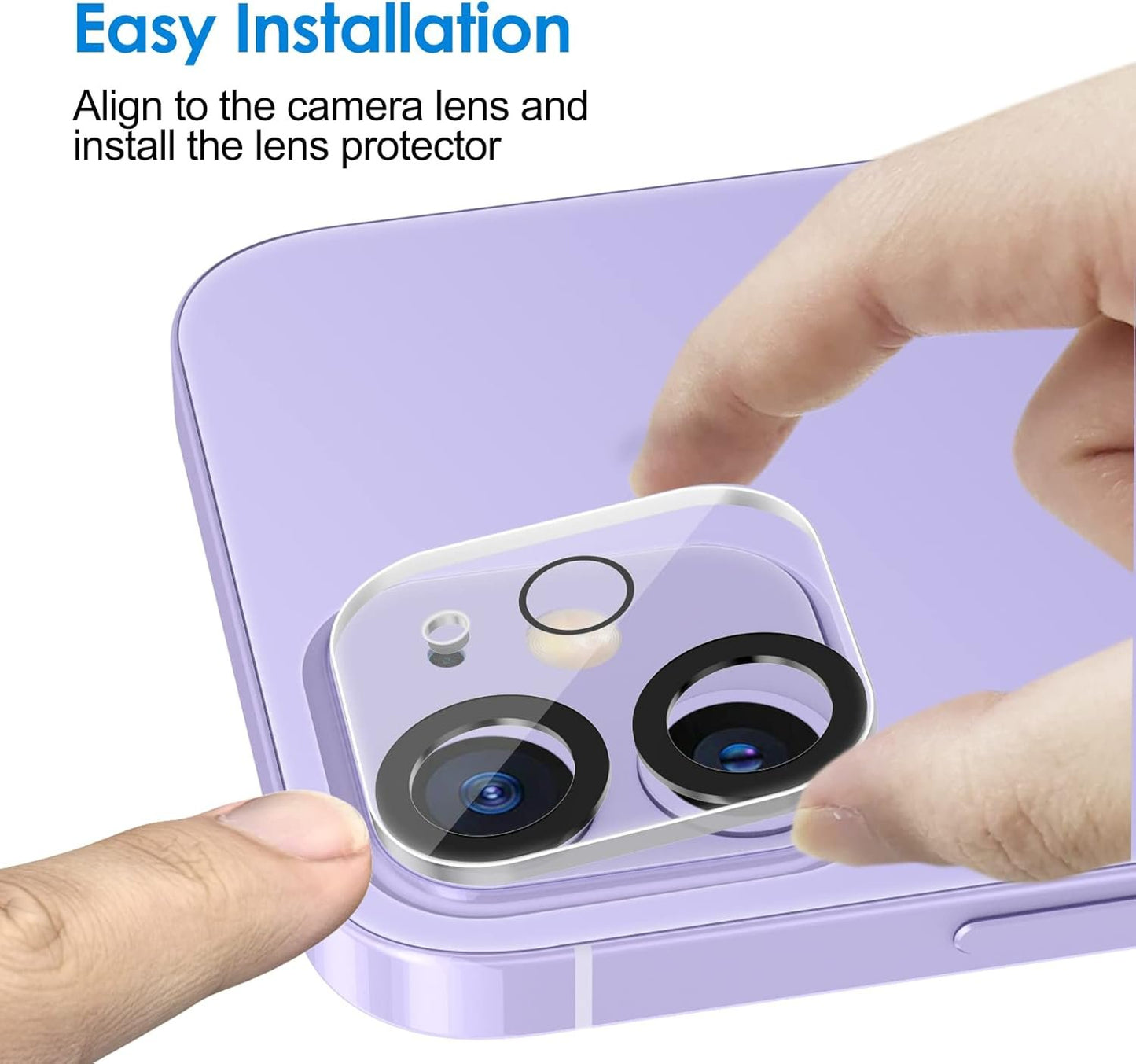 JETech Camera Lens Protector for iPhone 11 6.1-Inch and iPhone 12 mini 5.4-Inch, 9H Tempered Glass, HD Clear, Anti-Scratch, Case Friendly, Does Not Affect Night Shots, 3-Pack