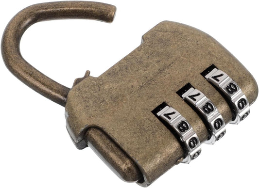 HORIALENCE Vintage Zinc Alloy Suitcase Lock 3- Combination Padlock Key-Free Security for Luggage