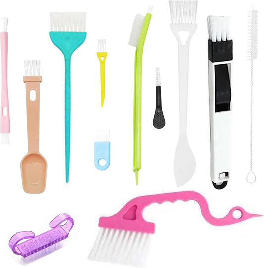 12PCS Home Furniture Various Cleaning Brush Cleaning Set, Gap Cleaning Brush Tool, Handheld Slot Cleaning Tool, Dustpan Cleaning Brush, Shutter Door and Window Track Clean