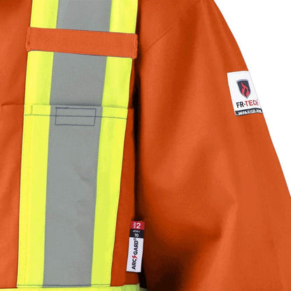 Pioneer Easy Boot Access UL ARC 2 Flame Resistant Work Coverall, Lightweight High Visibility Premium Cotton Nylon, Orange, 48, V2540650-48