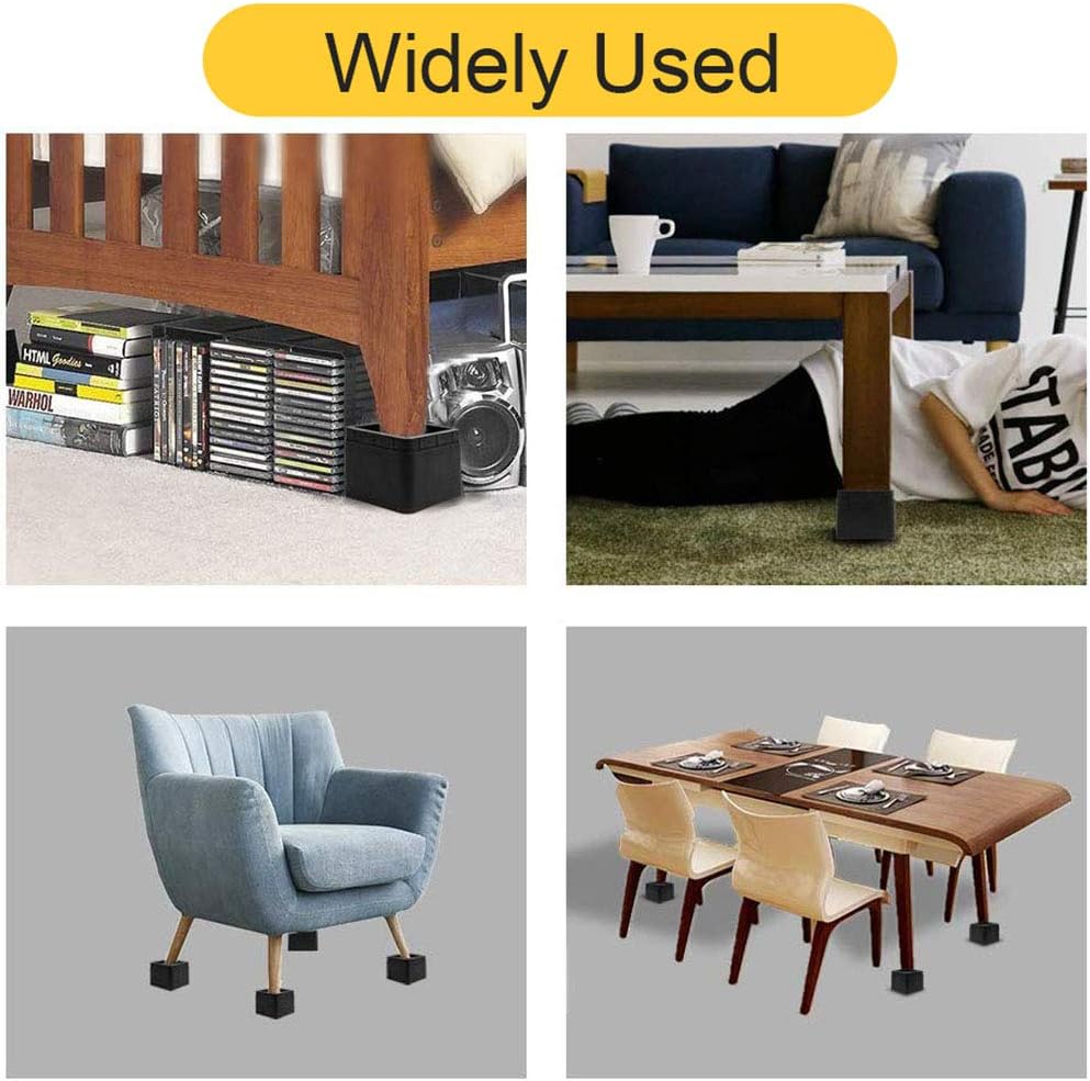Uping Bed Risers for Furniture Raising Bed Add Adjustable Height of 7 cm or 14 cm (Black)