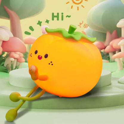 Silicone Lamp - Adorable Persimmon Multi-Color Lamp | 3 Dimmable, Touch-Sensitive, Rechargeable, Night Light for Kids, Soothing Bedtime Ambience