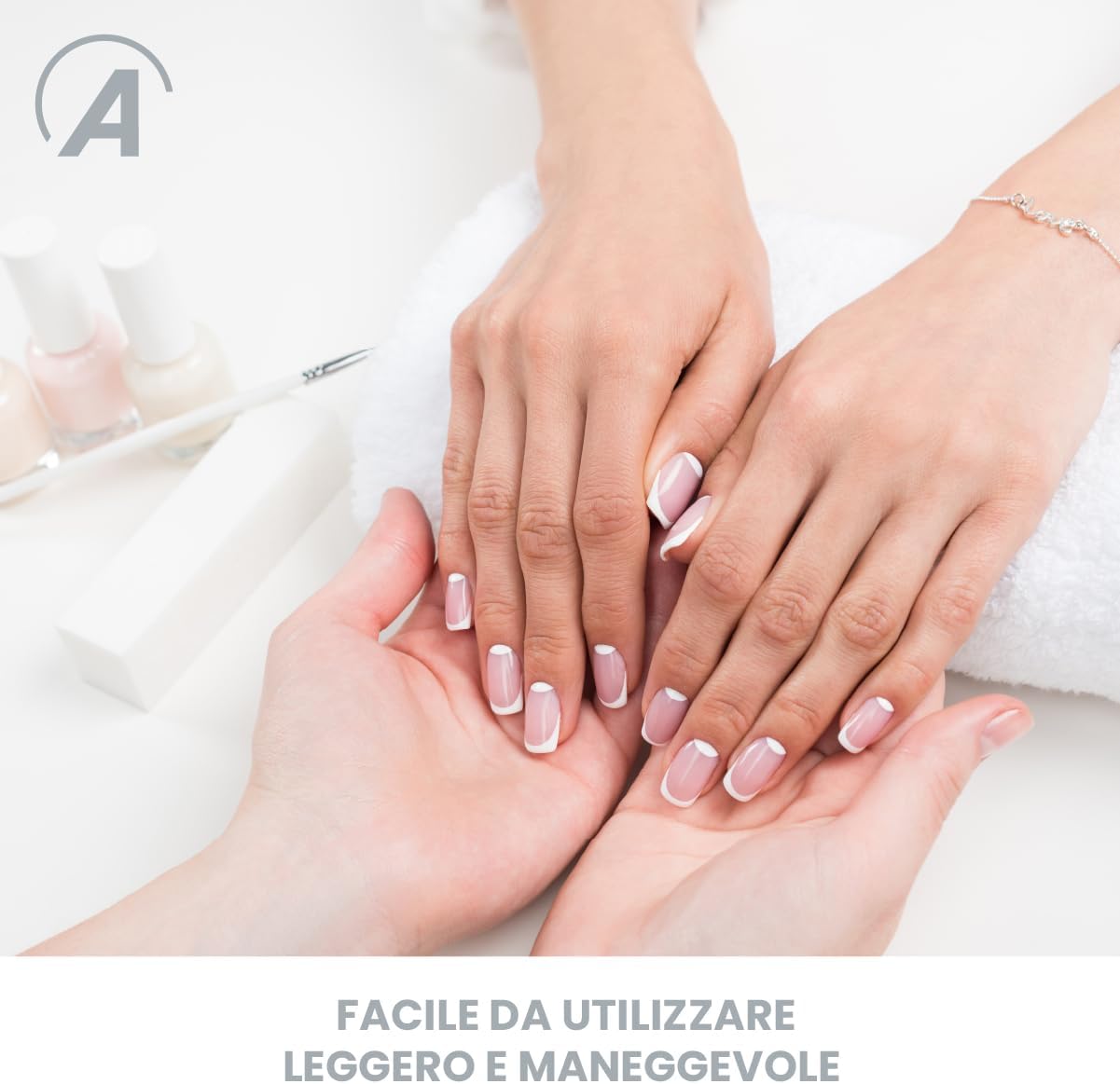 ARDES - ARMANI01 GOLDYE Manicure-Pedicure Set with Nail Dryer Lamp - Professional Manicure Kit - Nail Set 5 Accessories Interchangeable Heads - Ideal for Travel