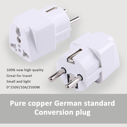 BOROCO Travel Adapter Adapter 2500 W, Universal EU Plug AC 250 V 10 A? EU Plug Universal EU Power (White)