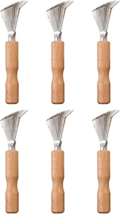 FOMIYES 6 Pcs Hair Brush Cleaners - Portable and Ergonomic Comb Cleaning Tools for Home and Travel, Yellow, 4.52*1.18*1.57 Inch