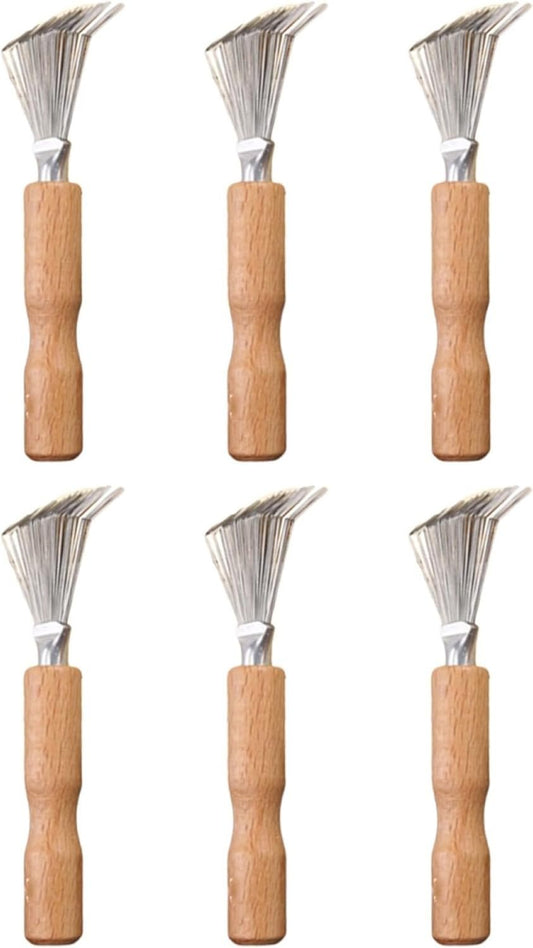 FOMIYES 6 Pcs Hair Brush Cleaners - Portable and Ergonomic Comb Cleaning Tools for Home and Travel, Yellow, 4.52*1.18*1.57 Inch