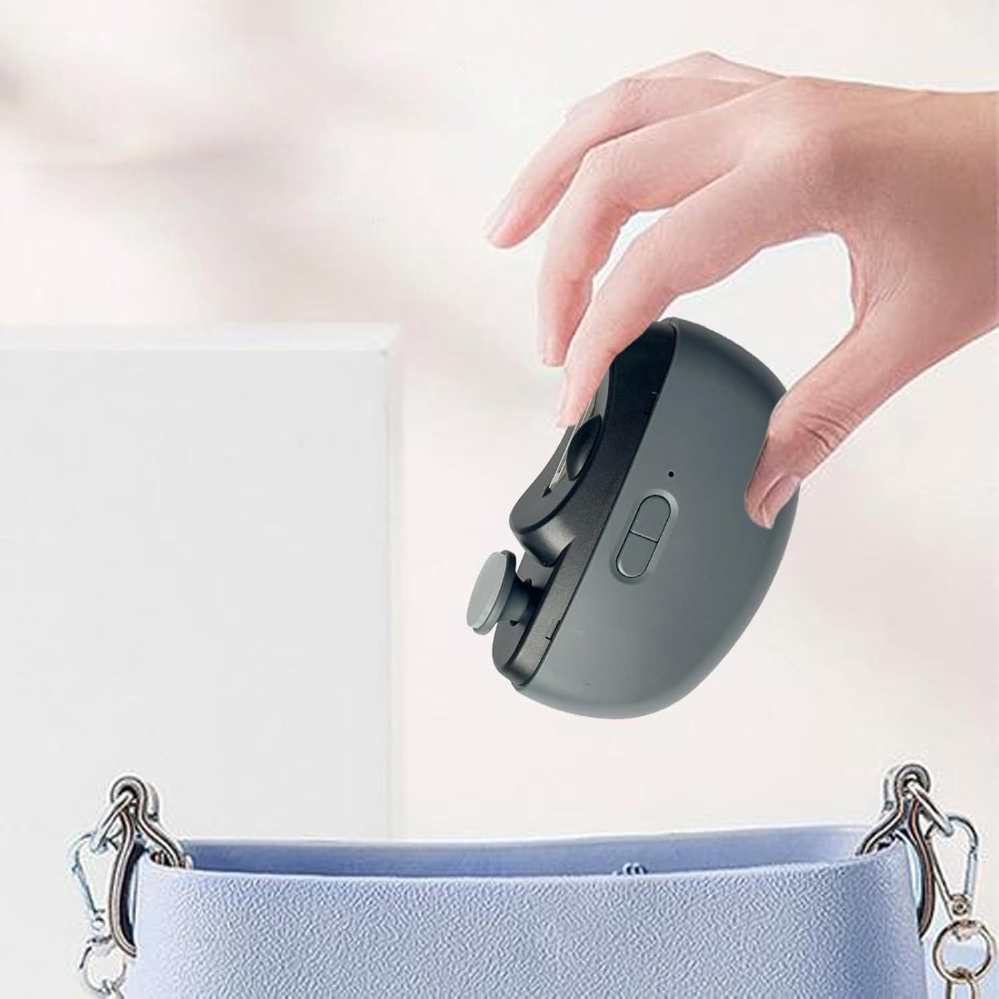 Electric Nail Clippers, Rechargeable Nail Shiner, Electric Manicure Pedicure Tool, Safety Fingernail Trimmer for Kids, Polisher Device for Smooth Nails, Blue, Orange, Gray, 1 Set